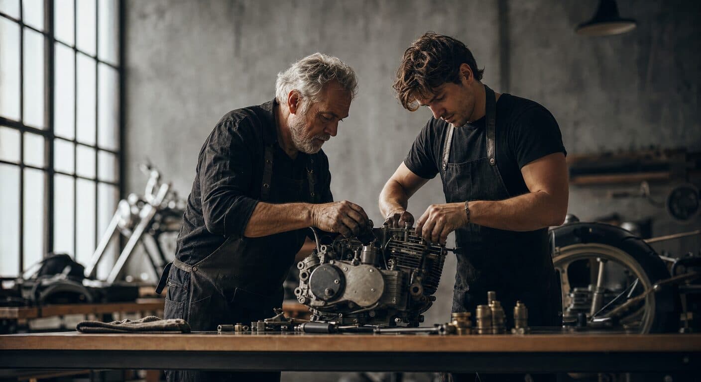 Construir cafe racer con papá/hijo
