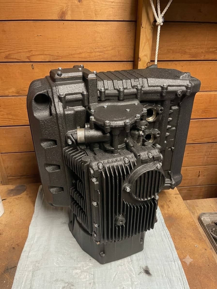 BMW K100 motorblok strak zwart gecoat