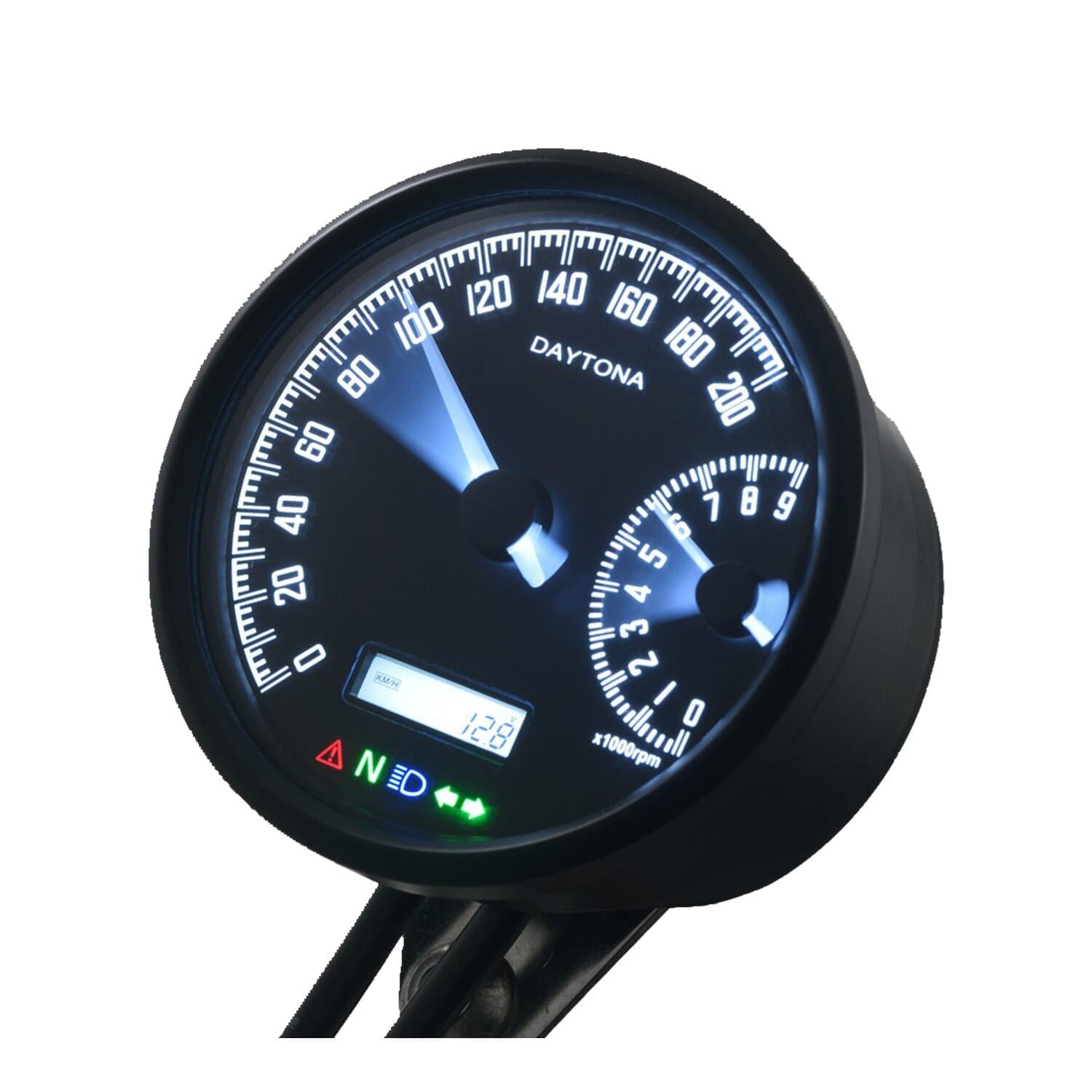Dapper Motor — Daytona — Velona speedo & tachometer 80mm 200 Kmh/9000rpm