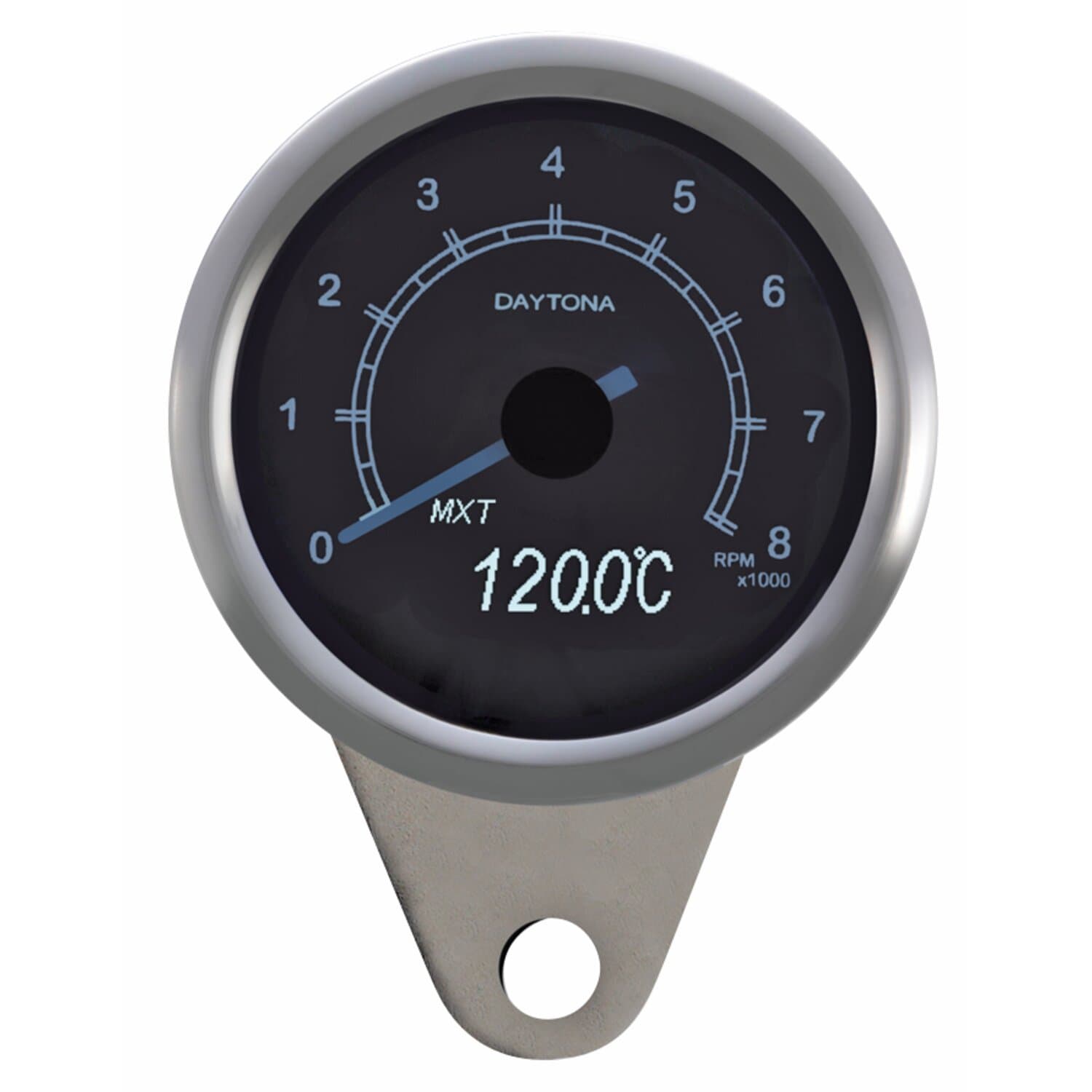 Dapper Motor — Daytona — Velona 60mm tachometer 8000RPM, polished stainless