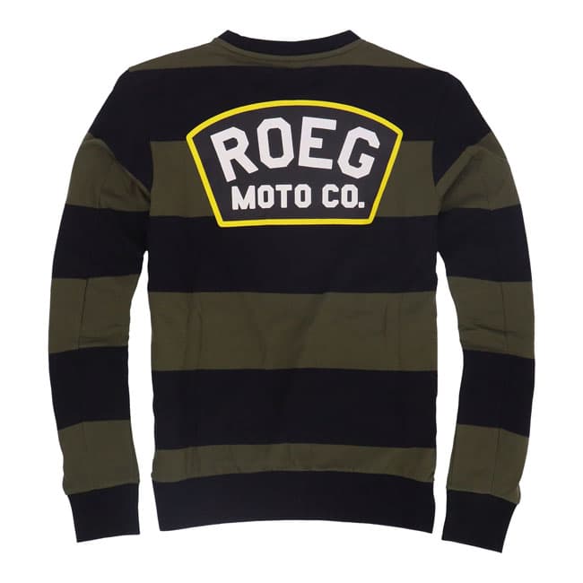 Dapper Motor — Roeg — Shawn stripe sweatshirt army/black