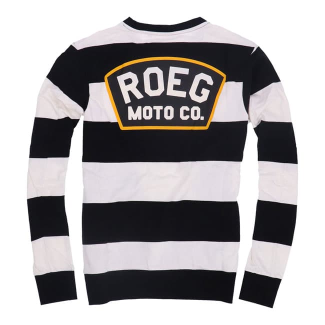 Dapper Motor — Roeg — Shawn stripe sweatshirt off-white/black