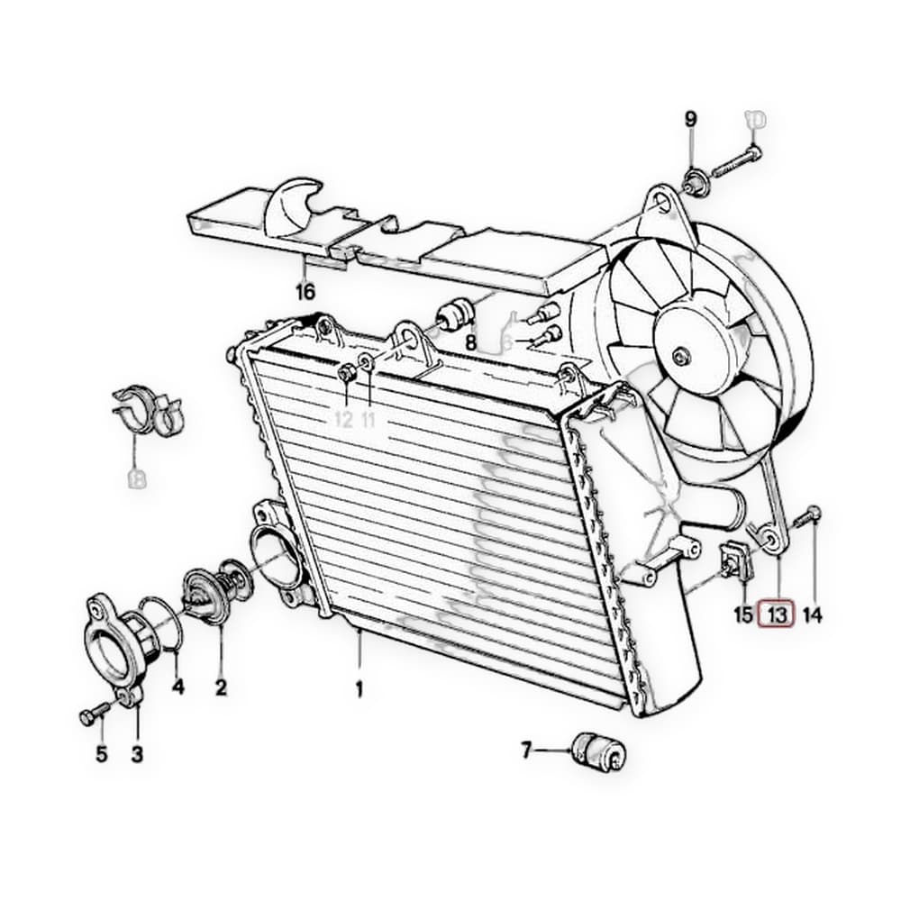Dapper Motor — Radiator Cooling Fan / Mount Upgrade 17401461579 BMW K75 K100 K1100