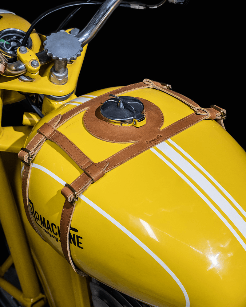 Dapper Motor — Trip Machine Tank Strap — Center Fuel Inlet