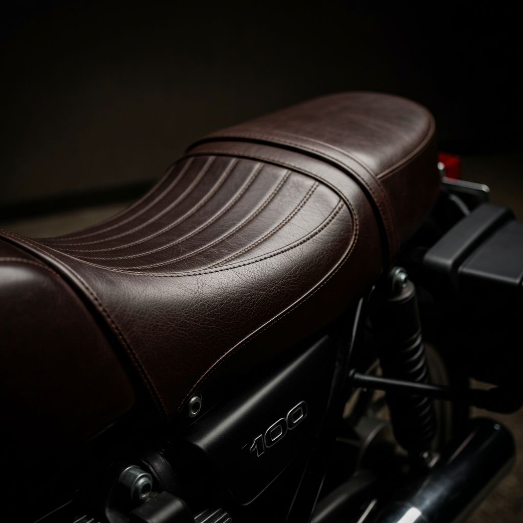 Custom lederen zadel op BMW K100